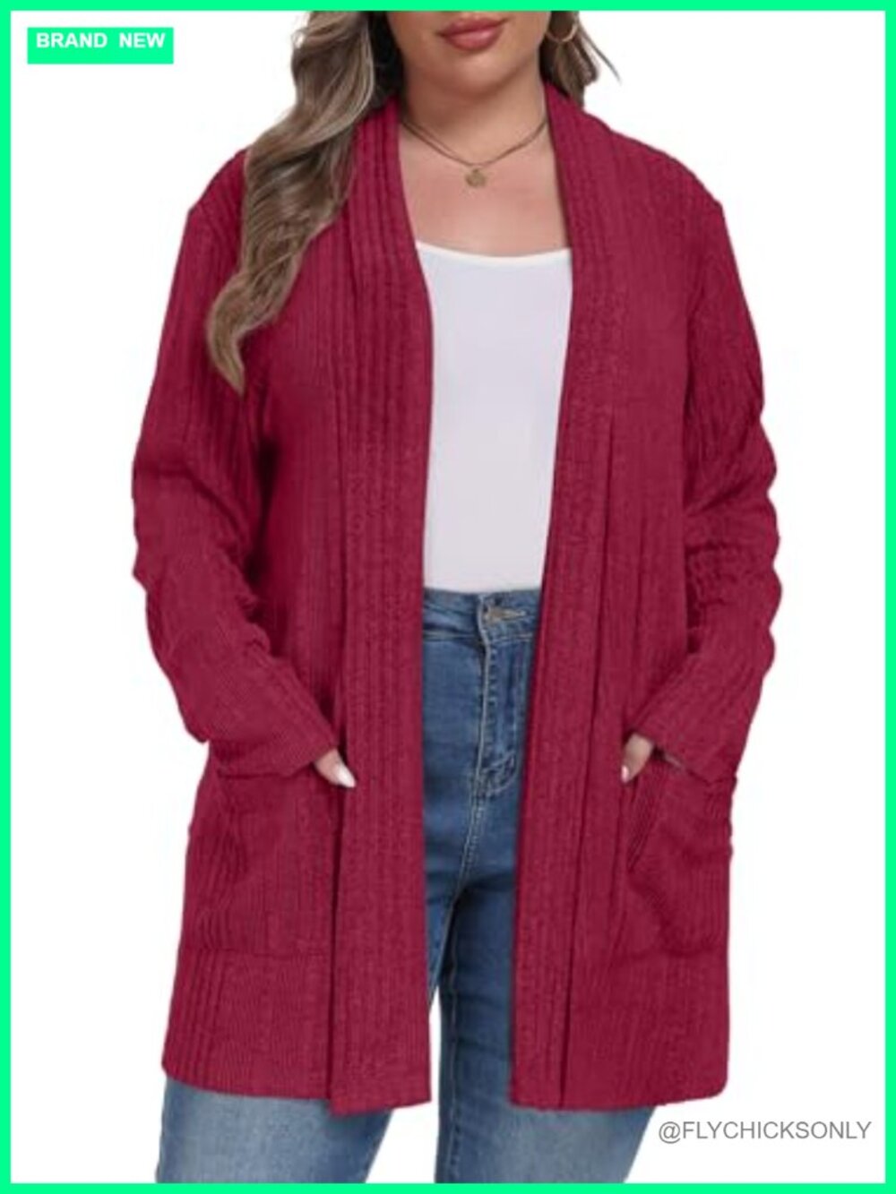 Plus Size Cardigan Loose Outwear with Pockets